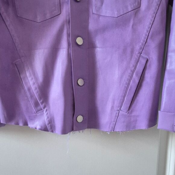 L'AGENCE Janelle Coated Denim Jacket Orchid Coated  Small - Picture 6 of 8